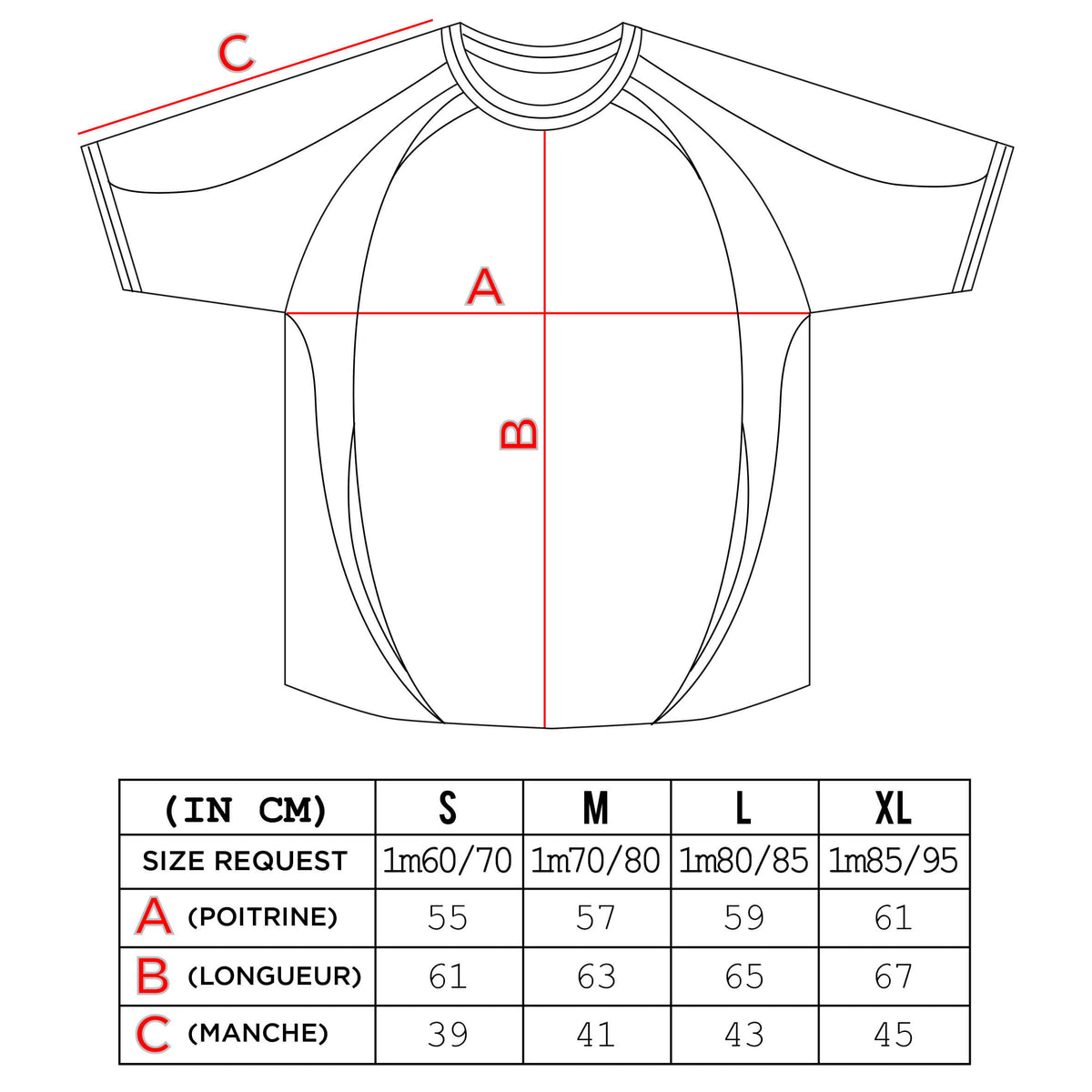 LUGIA SHADOW JERSEY by PASLA STUDIO — Size guide
