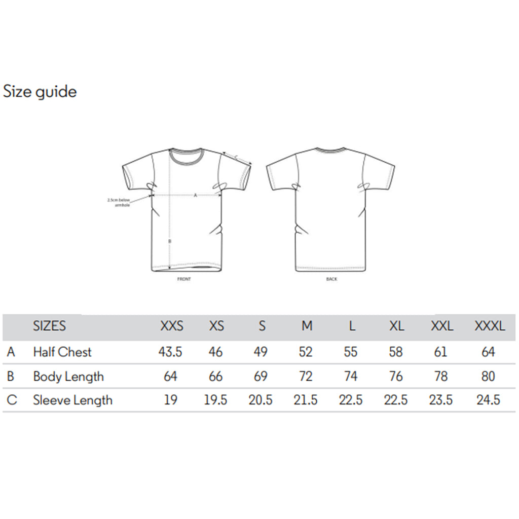 COMPACT-TEE 13:12 EXCLU — Size guide