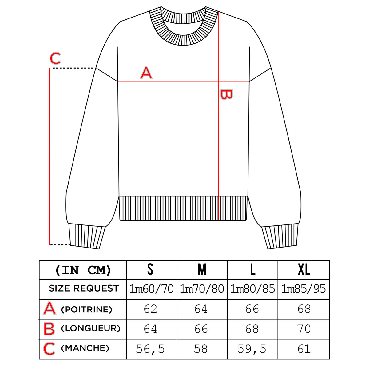 SAPPHIRE KNIT BY PASLA STUDIO — Size guide