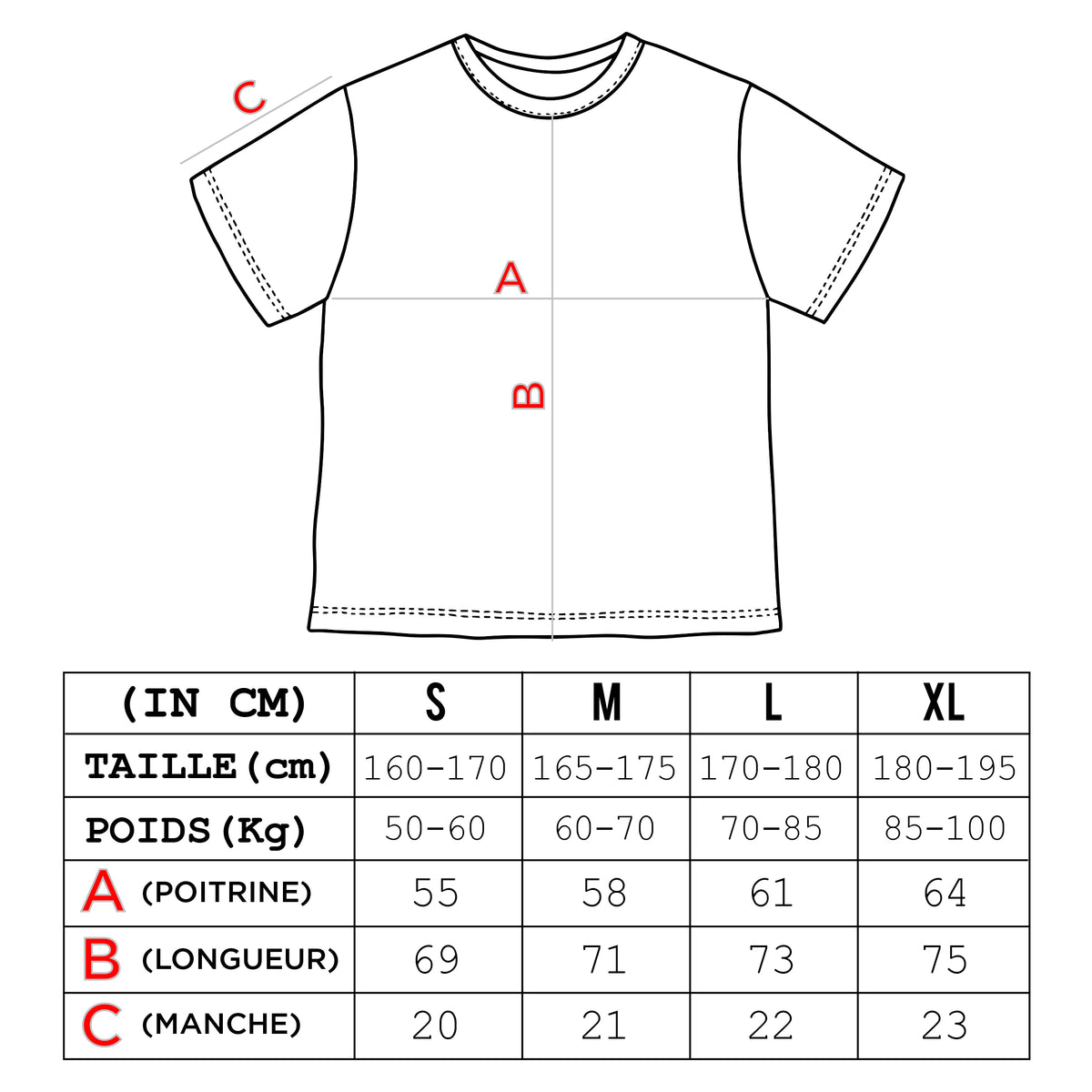 CHEAT CODE GTA T-SHIRT — Size guide
